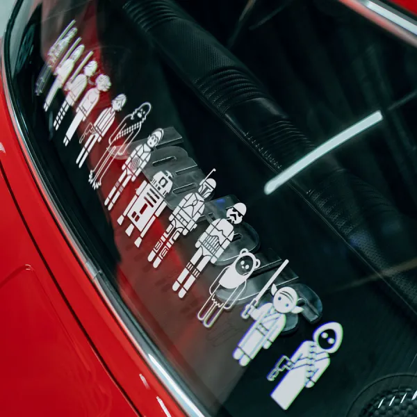 13in1 Classic Skywalker Family R2D2 C3PO Droid Boba Stormtrooper Darth Obi-Wan Chewbacca Leia Ewoks Rebel Galactic Empire Jedi Sith Car Vinyl Sticker Decal>